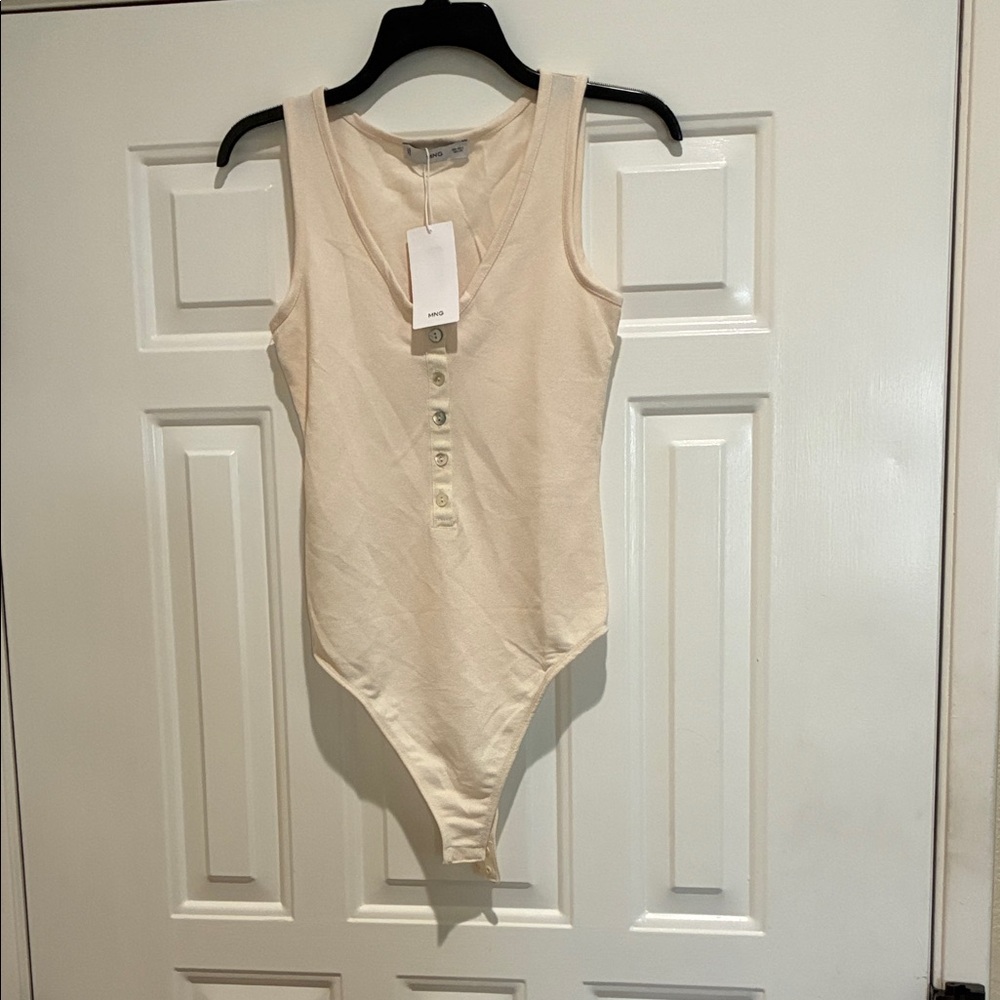 MNG mango Cream Button-Up bodysuit